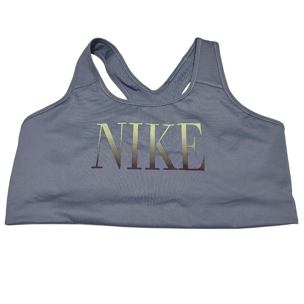 Women’s Nike Plus DriFit Ombre Wordmark Sports Bra in Blue Sz 1X NWT